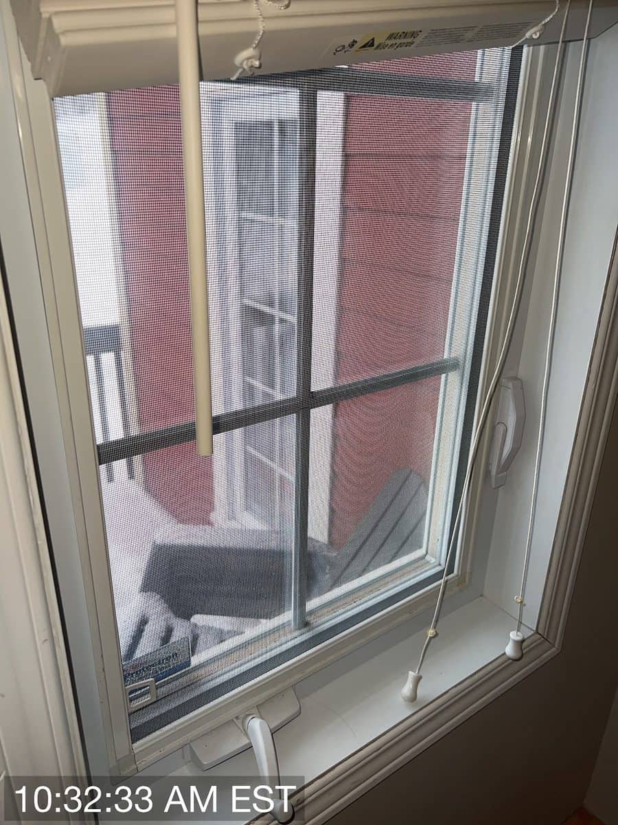 A window checked from the inside during an inspection